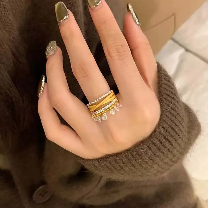Stackable Gold Rings for Women Trendy Dainty 14K Gold Plated Stacking Cubic Zirconia Thumb Ring 250121