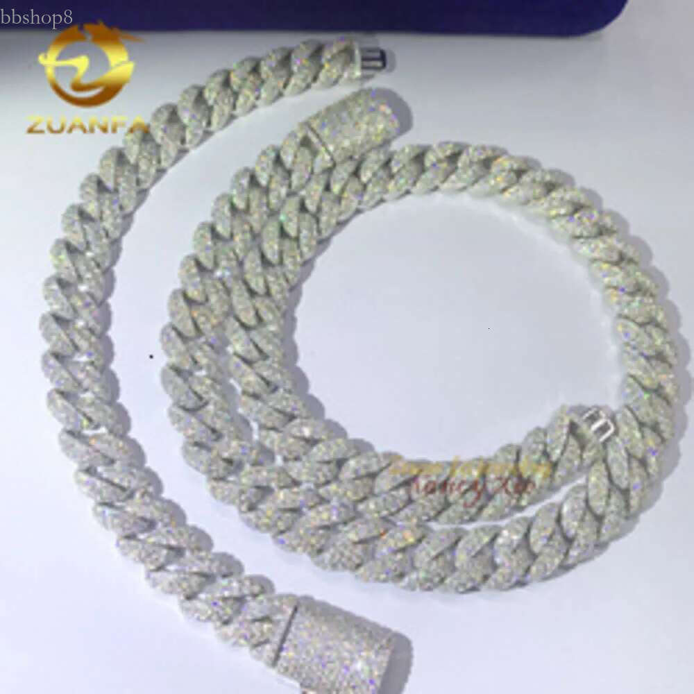 sterg sier k hip hop jewelry 12mm moissanite cuban chain necklace