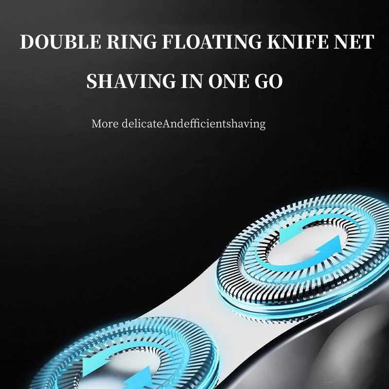 Mini Electric Shaver Mens Razor Beard Trimmer Shaver Double Head Beard Razor IPX7 Waterproof Rechargeable Portable Pocket RazorW250117