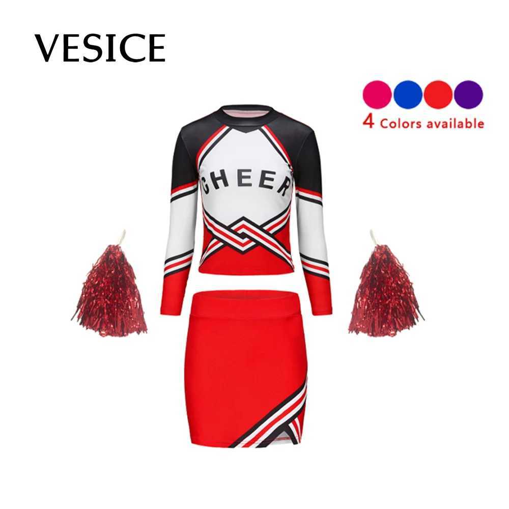 Child Cheerleader Uniform Dress Outfit Cosplay Costume School Girls Musical Sports Team Suit Summer Childrens Set Role PlayingW250121