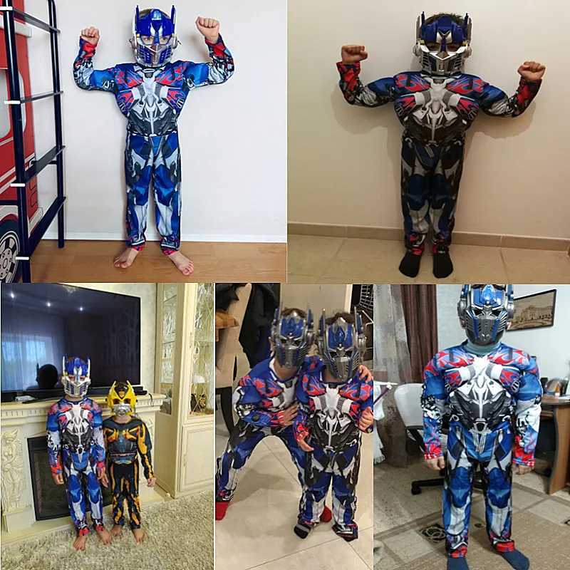 Disguised Optimus Prime costume boy muscle transformer costume stuffed character jumpsuit children W250117