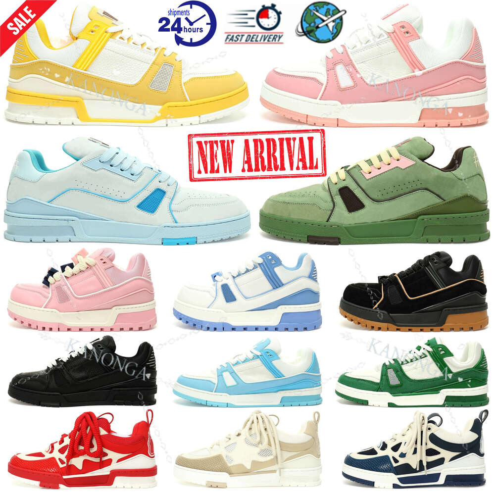 Men Women Designer Trendy Sneakers Low White Blue Black Navy Green Yellow Orange Pink Mens Trainer Abloh Dhgate Tennis Jogging Walking Shoes Size 36-46