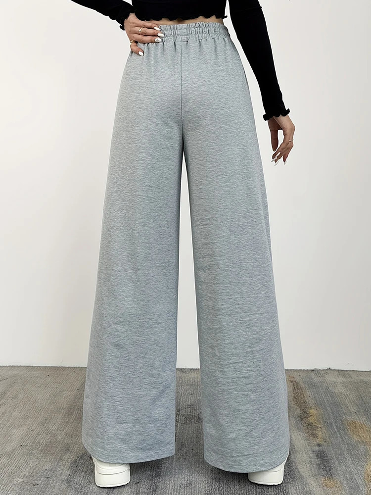 Wide Leg Pants For Women Straight Bottom AllMath Plain Fitness Joggers Travel Basic Casual On Sale 250108