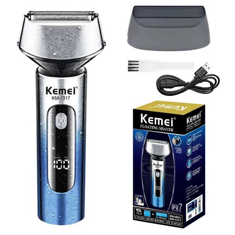 Kemei Professional Mens Shaver Washable Electric Shaver Beard Rechargeable Electric Shaver Wet Dry Head ShaverW250117