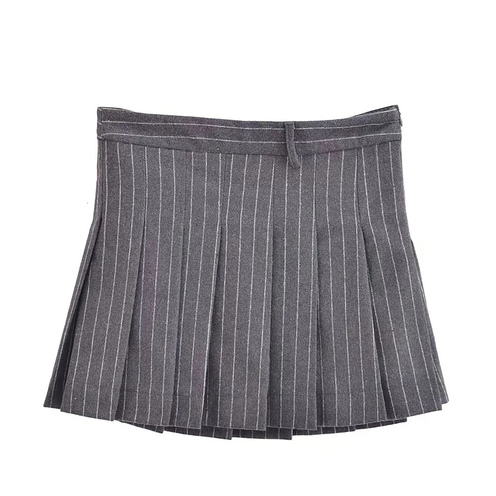Spring Womens Casual Versatile Blended Fine Stripe Suit Coat Slim Fit High Waist Skirt Fashion Set 250109