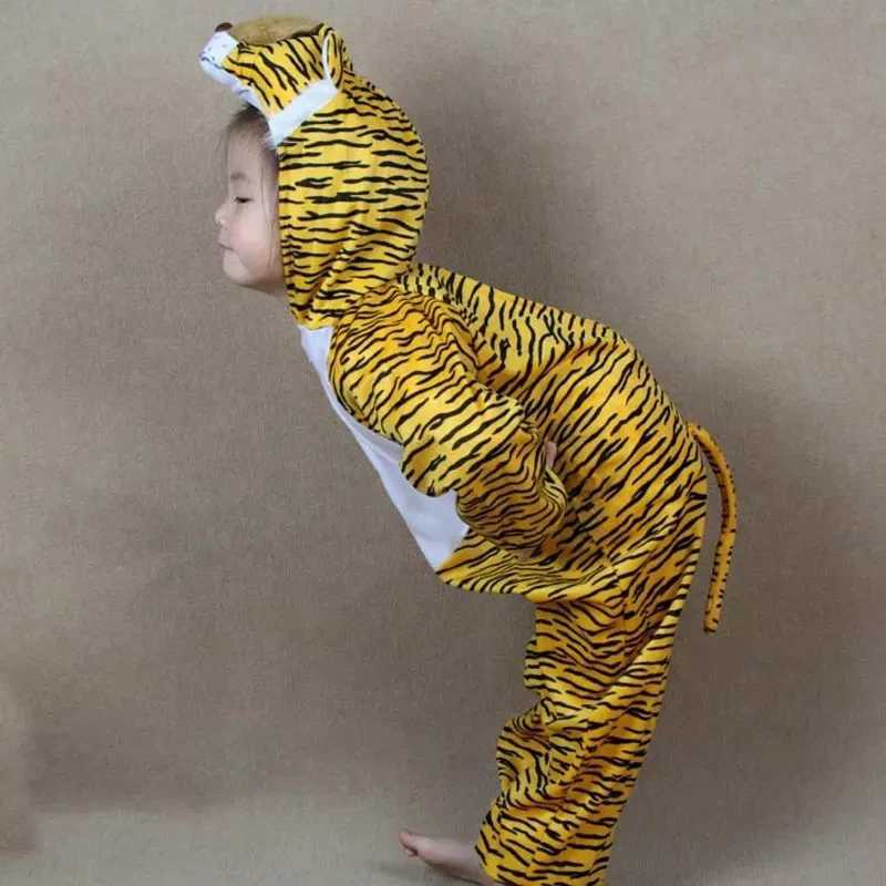 Order 2-8Y Toddler Kids Child Tiger Costume Jumpsuit Hoodie for Boys Girls Animal Themed Party Fancy Dress W250117
