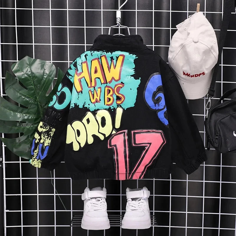 Boys Jacket Spring and Autumn Childrens Denim Top Boys Casual Jacket Jeans Kids Coat For Boy Baby 2 4 6 8 10Y 250114