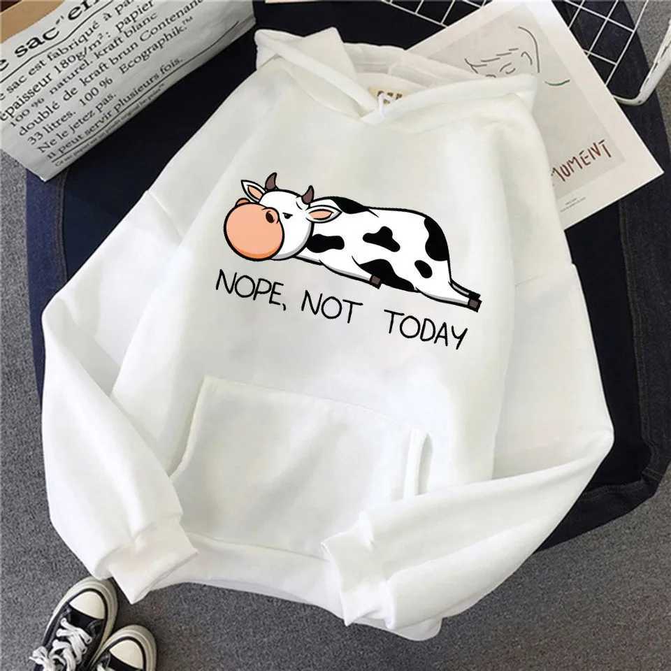 Cow hoodie unisex funny y2k aesthetic anime pattern W250117