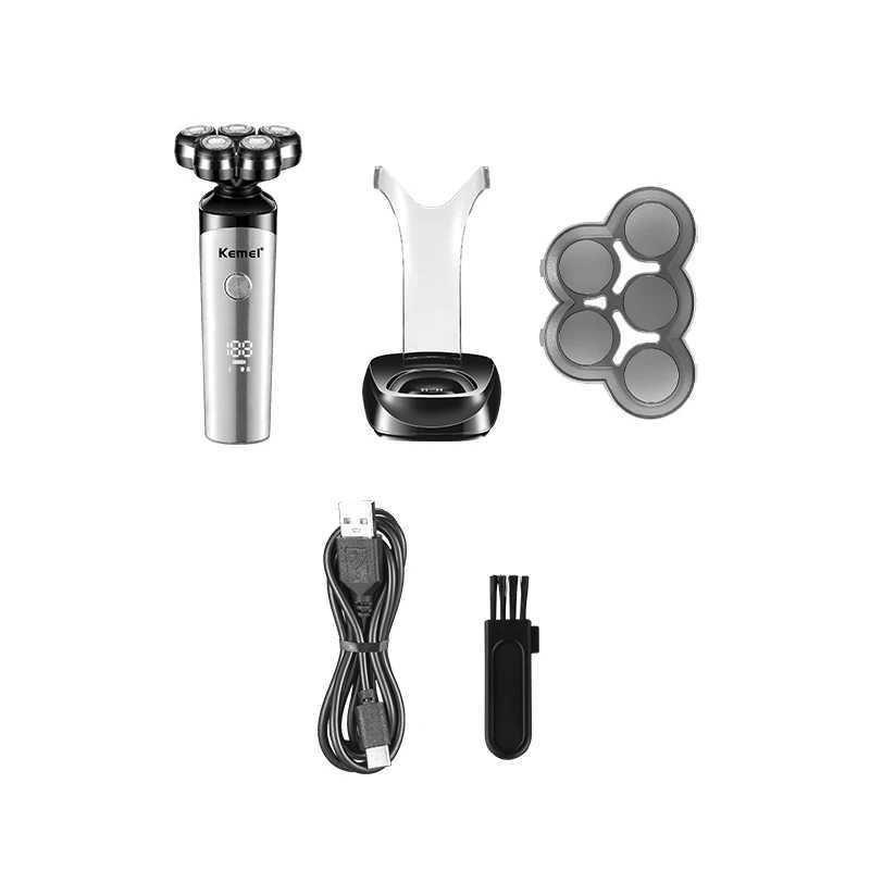 Chemical Rechargeable 5 s Shaver Electric Rotary Razor Bald Head Intelligent Wet Dry Men Beard Shaving Trimmer IPX5 WashableW250117