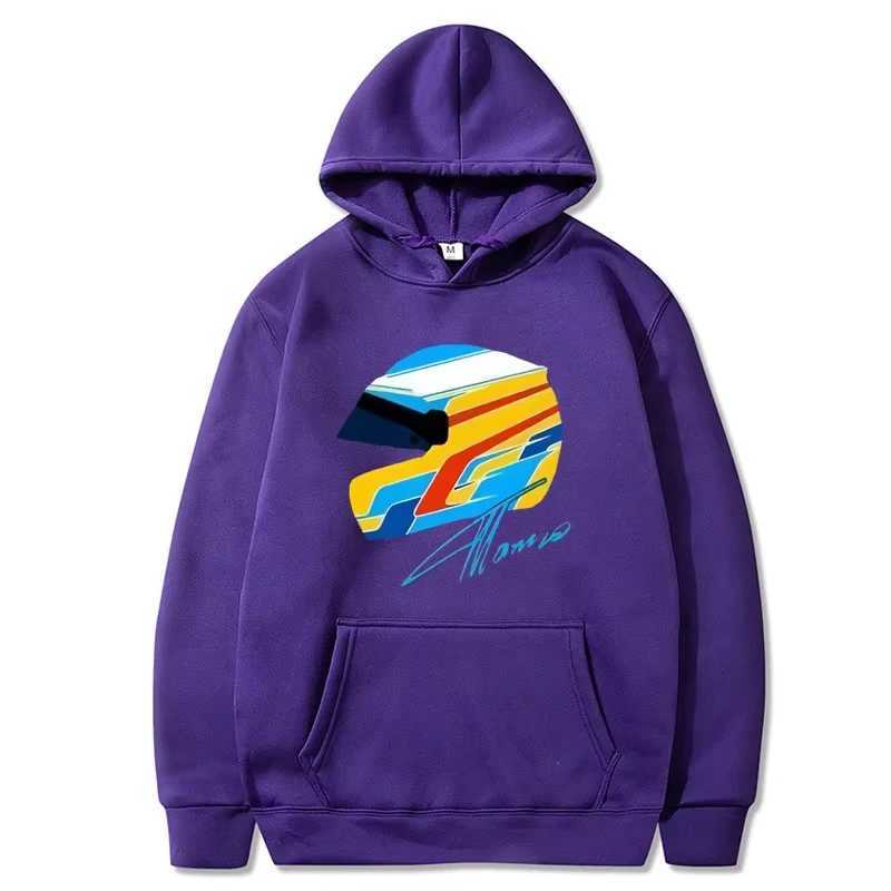 Fernando Alonso Helmet F Spring and Autumn Hoodie Long Sleeve Top Cartoon Oversized Y2k Clothing Gaming Mens Street Wear W250117