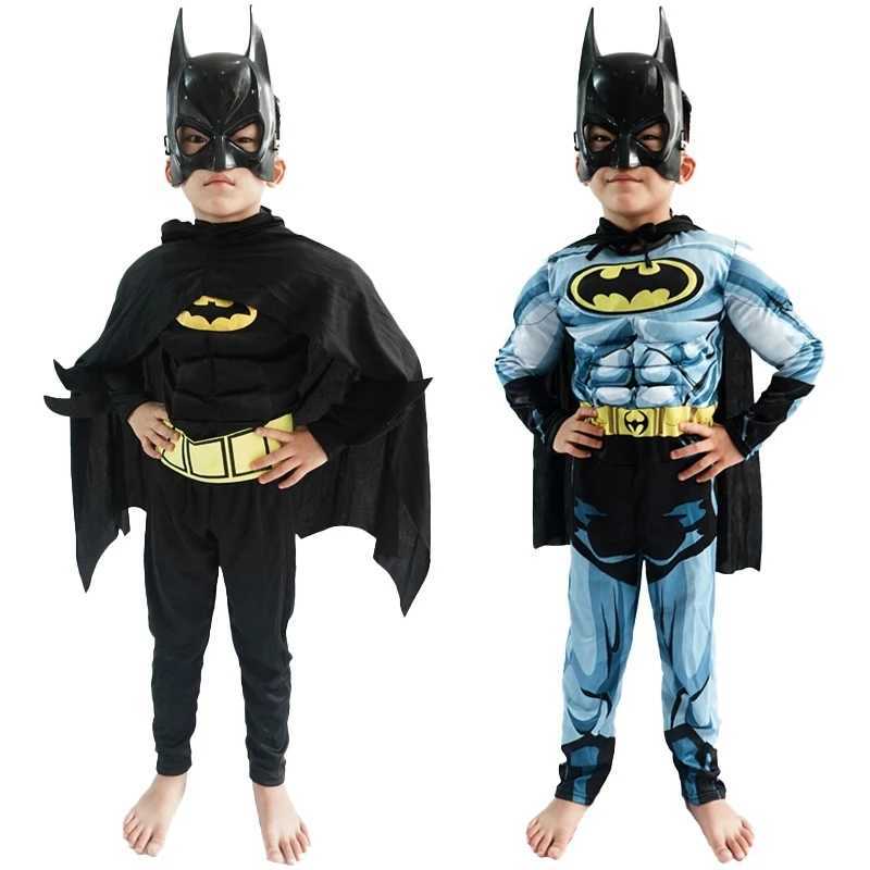 Childrens bat role-playing jumpsuit hero costume set with corner mask male superhero Wayne role-playing high-quality Halloween carnival party W250117