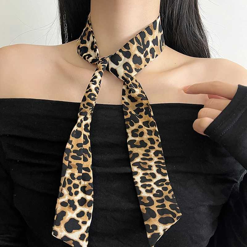 Leopard Print Bag Tight Silk Scarf Womens Luxury Foulard Womens Tie Fashion Headscarf W250118