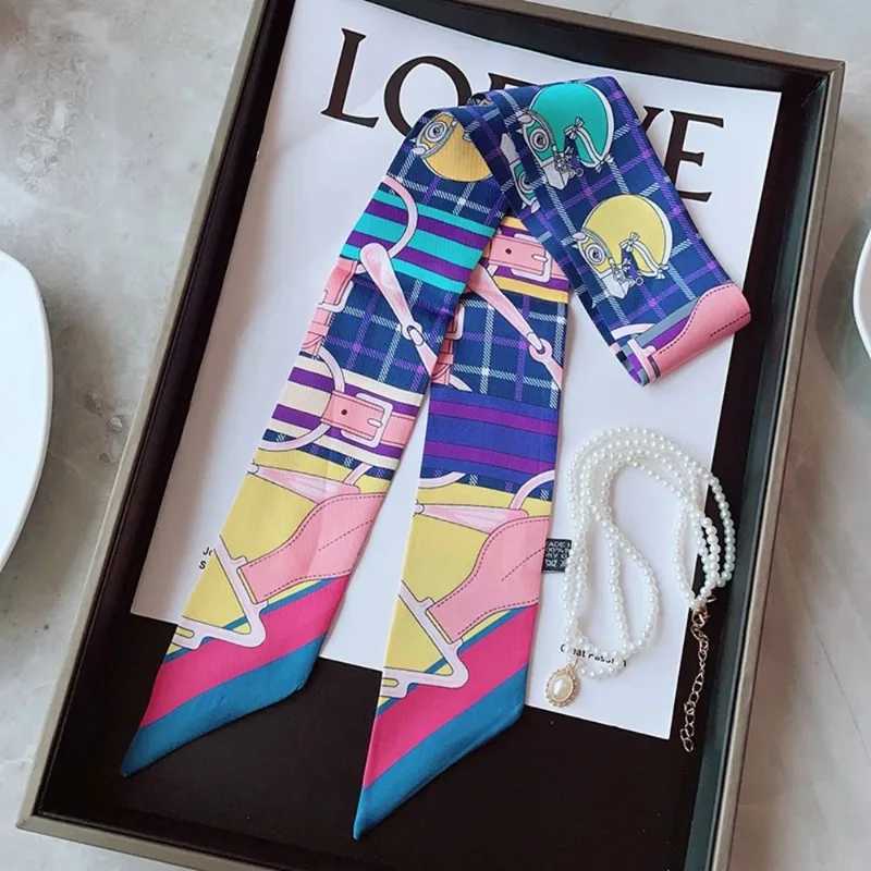 Spring New Style Steed Cavalry Horse Racing La Versatile Twill Ribbon Scarf Travel Bag Handle Ribbon Hair Band Small Scarf W250118