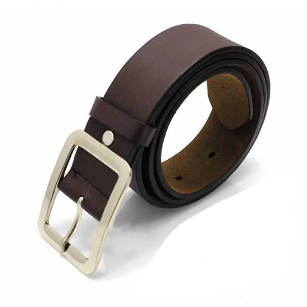 2025 Square Pin Buckle Strap Mens Silver Buckle Jeans Leather Strap Retro Mens Belt Student Belt W250120