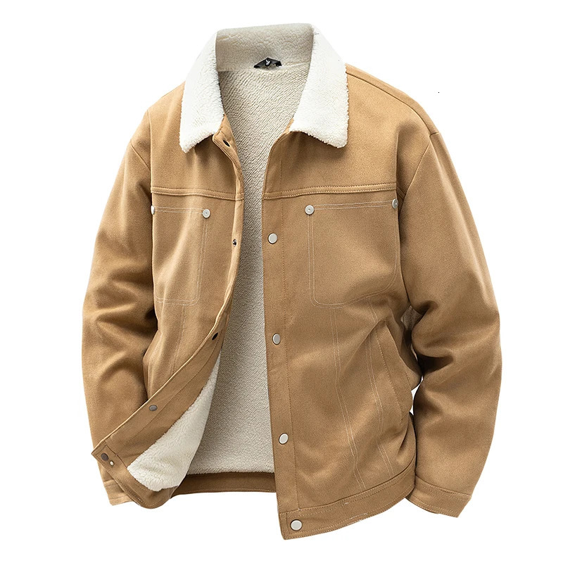 Autumn Winter Pu Leather Jacket for Men Outdoor Casual Vintage Warm Clothing Korean Fashion Men Plush Lining Outwear 250120