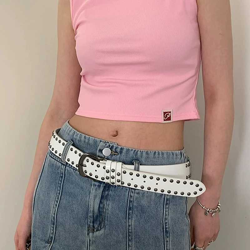 New Belt Womens Jeans Tie-In Ladies Belt Fashion Personality Rivet Belt Senior Black Fashion W250120