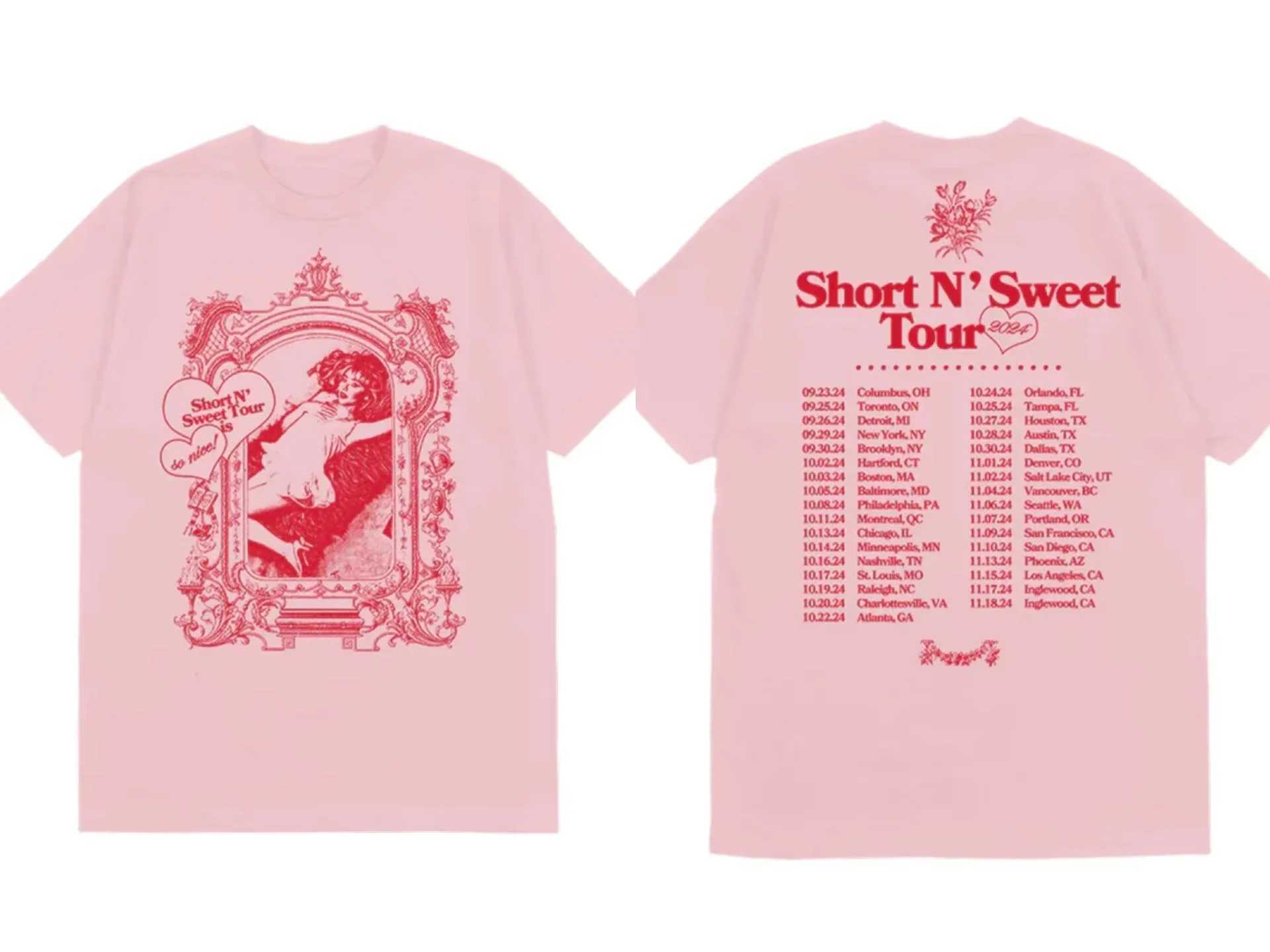 Sabrina Carpenter Album Short nSweet T-shirts Womens Summer Womens Y2K Clothing 00% Cotton Harajuku Fashion Casual Street Clothing W250117