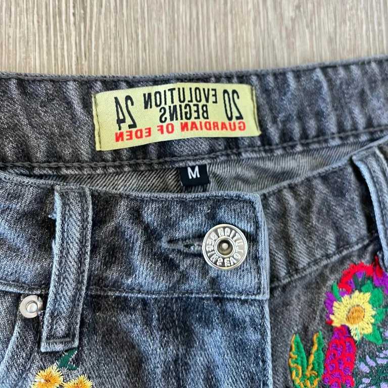 Y2K Jenas retro hip-hop embroidery retro bag denim gym shorts mens and womens high waisted casual basketball casual shorts W250410