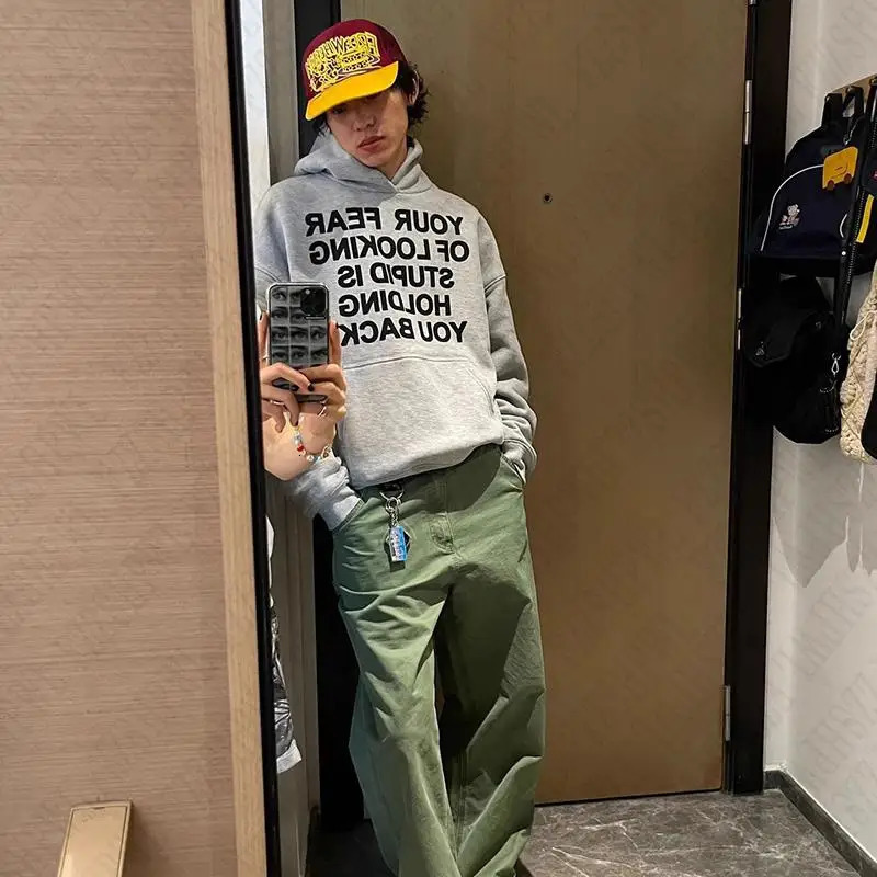 Hip Hop Y2K Hooded sweatshirt Harajuku Letter Print Punk Streetwear Hoodie Vintage Grunge Goth Oversized Pullover EMO 250109
