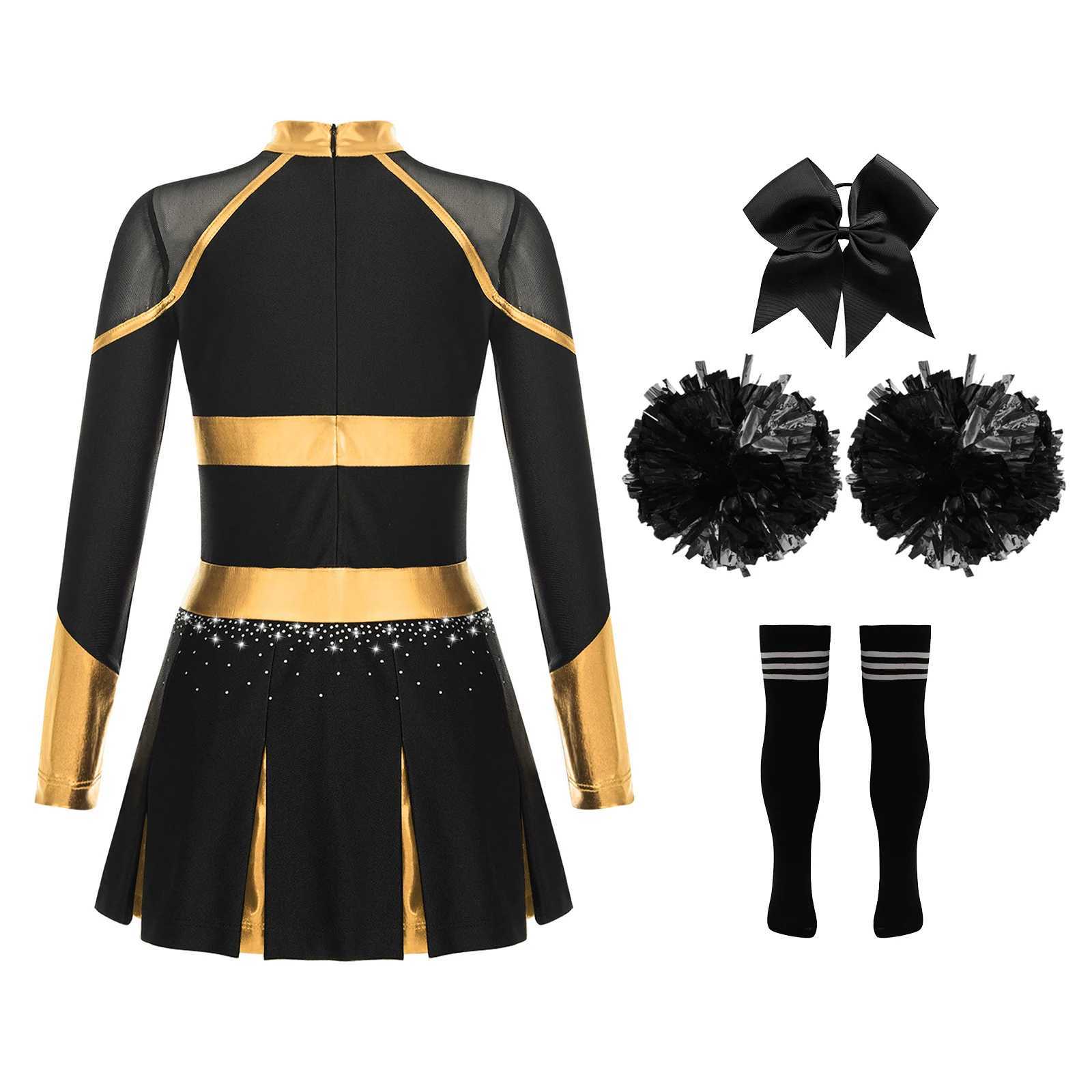 Girls Cheerleader Costume Outfit High School Musical Cheerleading Uniform Kids Halloween Cosplay Party Dress Up Birthday Gifts W250117