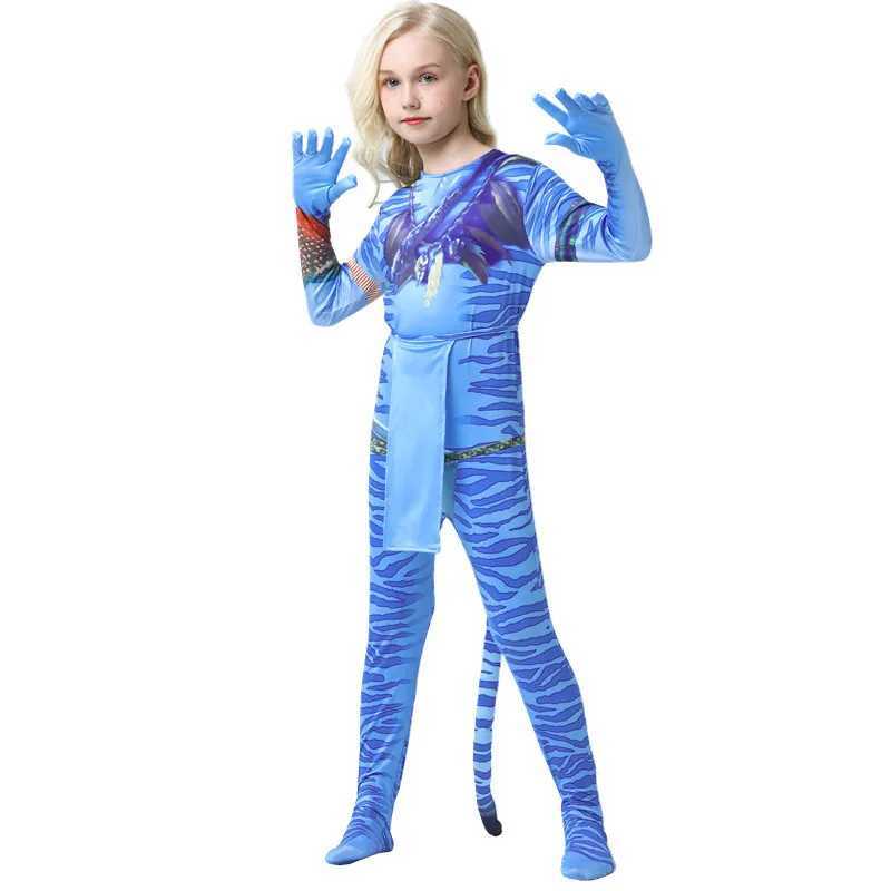 Avatar childrens costume role-playing children boys and girls Avatar Water Road aliens Christmas Halloween and makeup party W250117