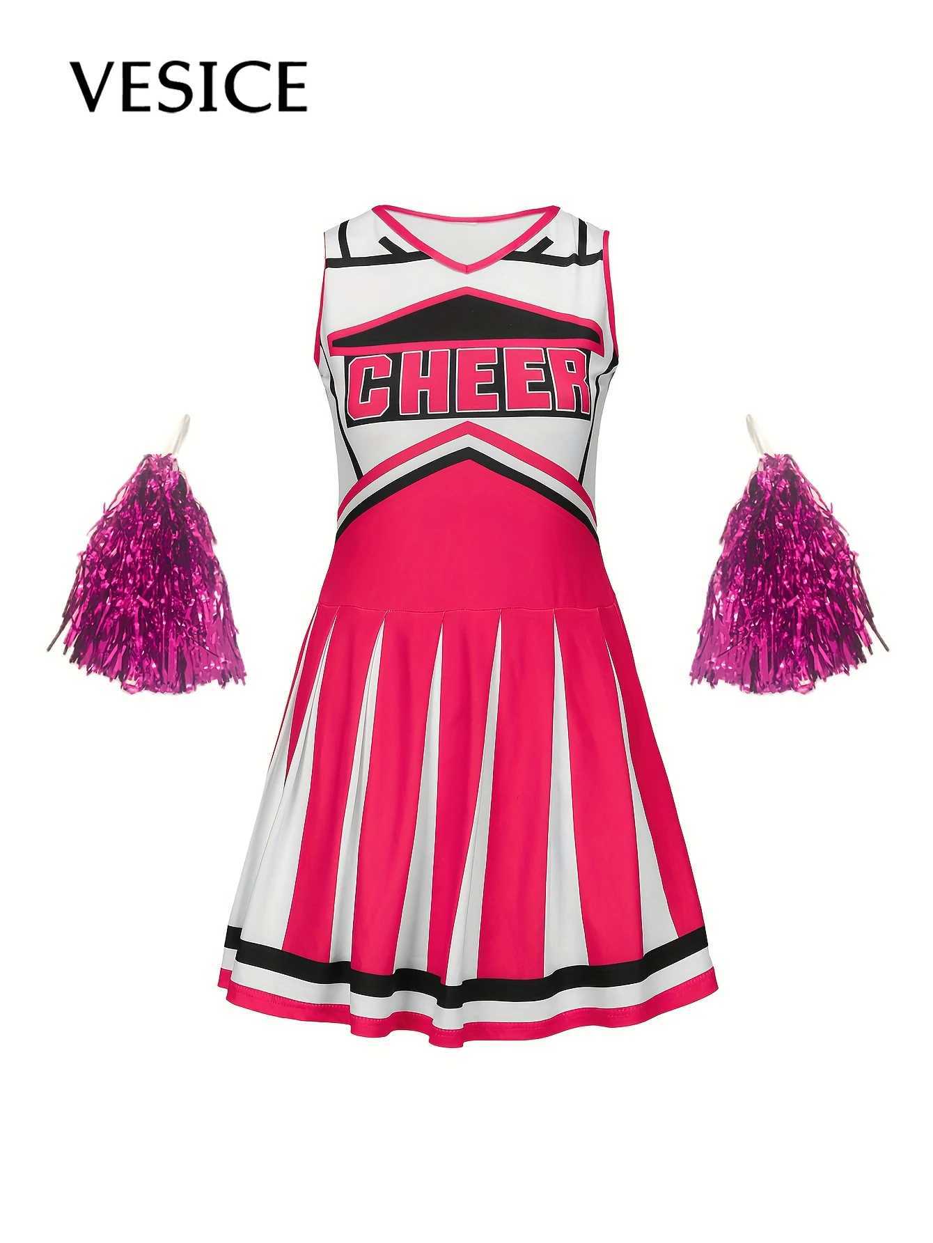 Cheerleader Sports Girls Kids Holiday Party Homecoming Season Performance Dress Slim Skirt Suit Super Bowl Christmas CostumesW250121
