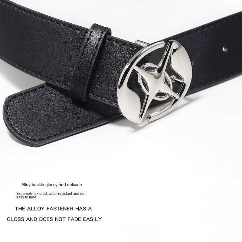 2023 Fashion Metal Star Button Gothic Punk Style Belt For Men Women Casual Style Belt For Daily Wear Jeans For Men Women Belt W250120