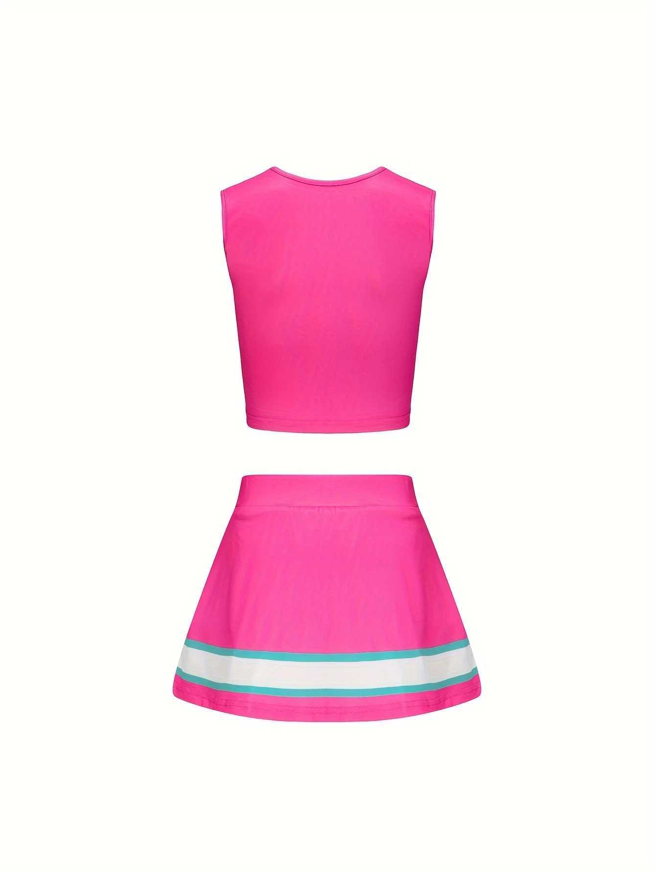 Love Printed Cheerleader Skirt Suit Girls Kids Back to School Season Cute Performance Uniforms Send Pom PomsW250121