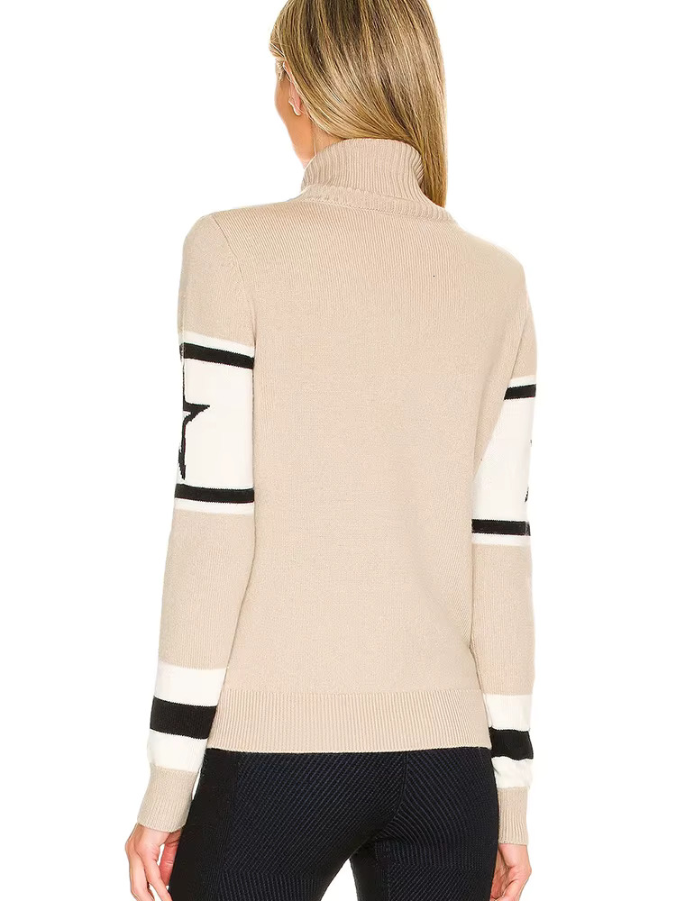 Haruku Autumn/Winter Warm New Jacquard Knitted Letter Star Stripe Fashion High Collar Slimming Women's Sweater