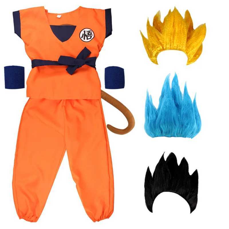 Kids Anime Z Son Goku Cosplay Costume Boy Carnival Party Suit Goku Sun Fancy Dress Vest Belt Wrister Children Halloween Dress Up W250117