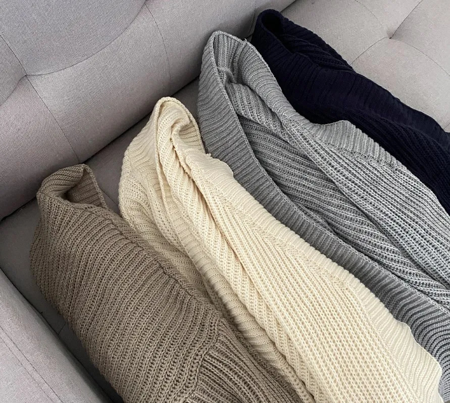 Slouchy Cardigan Knitted Drop Shoulder Long Sleeve Ribbed Open Front Sweater Jacket Women Teengirl Fall Winter Basic Outfit 250109
