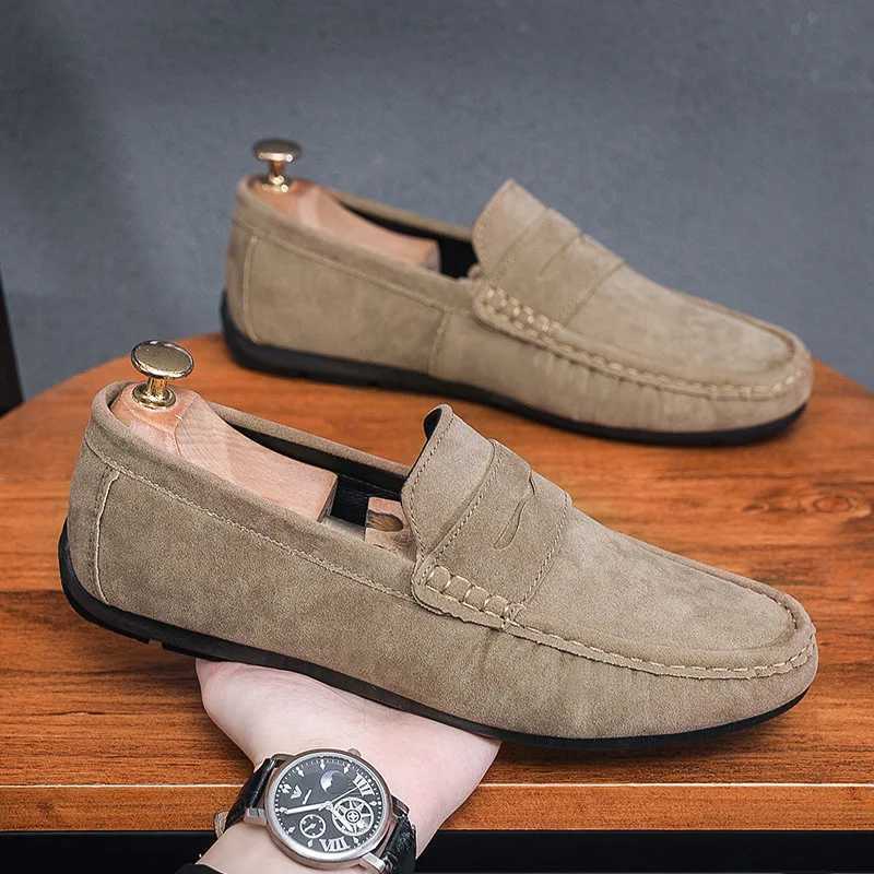 Mens Loafers Lightweight and Breathable Casual Shoes Mens Flat Driving Shoes Soft Sole Slip- Business Shoes XJ250614