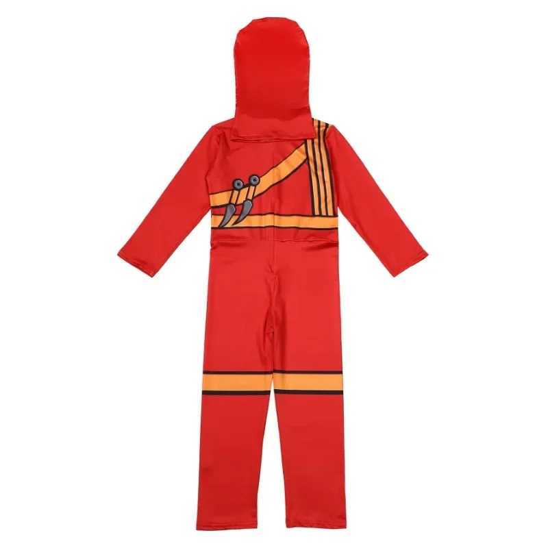 Boys Japanese Ninja Onesie Play Costume Printed Green Cartoon Anime Mask Costume Japanese Samurai Fork Halloween Dress Up Party W250117