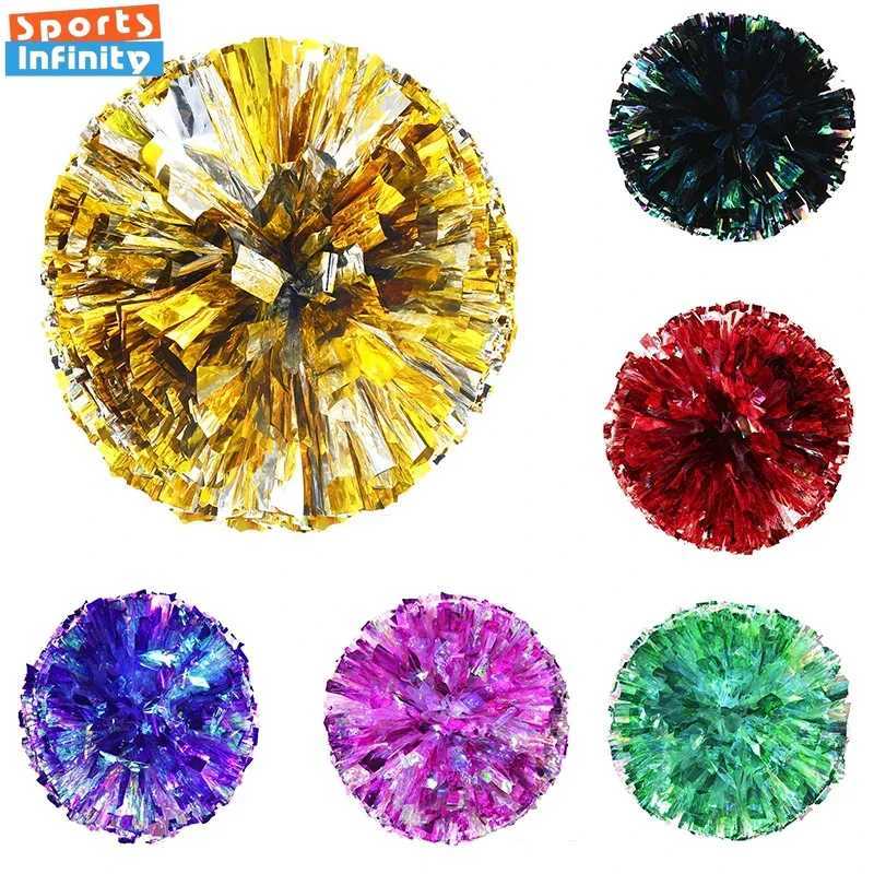Colorful Cheerleading Pom Poms Hand Finger Cheer Balls Black Blue Gold Silver Red Green Dance Poms Cheerleading AccessoriesW250121