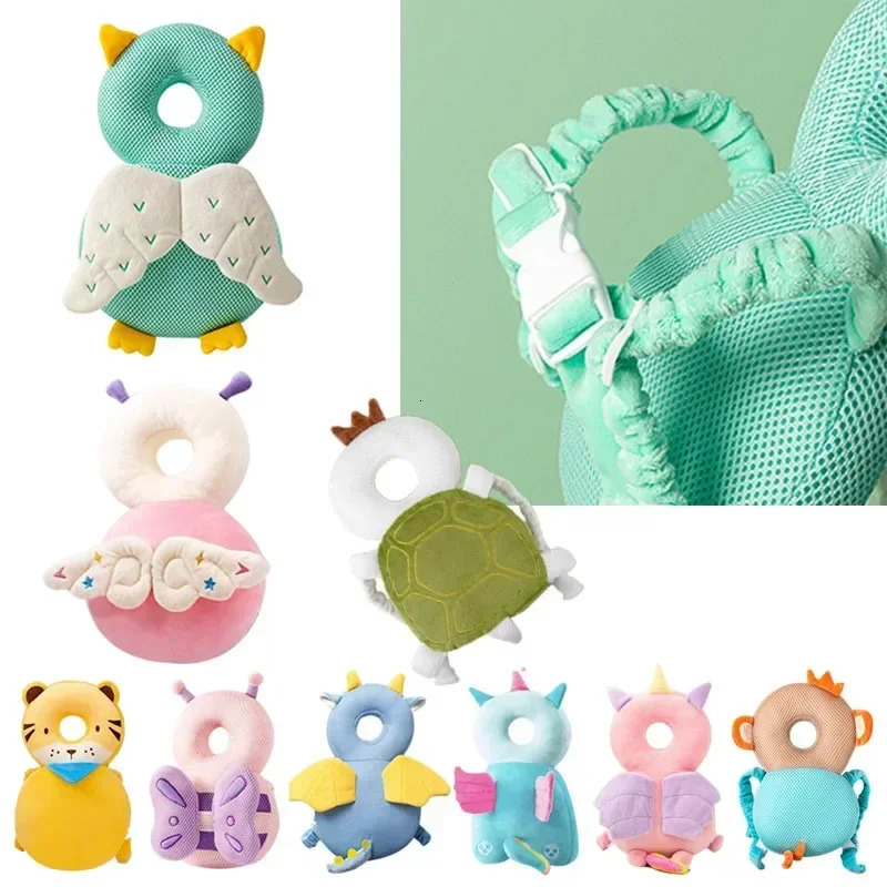 1-3T Toddler Baby Head Protector Safety Pad Cushion Back Prevent Injured Angel Bee Cartoon Security Pillows Protective Headgear 250117