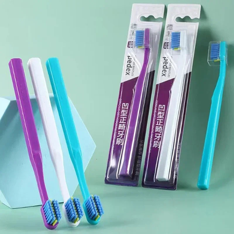 1 Pcs Deeply Clean Orthodontic Braces Adult Toothbrushes Dental Soft Toothbrush With Dust Cover 250115