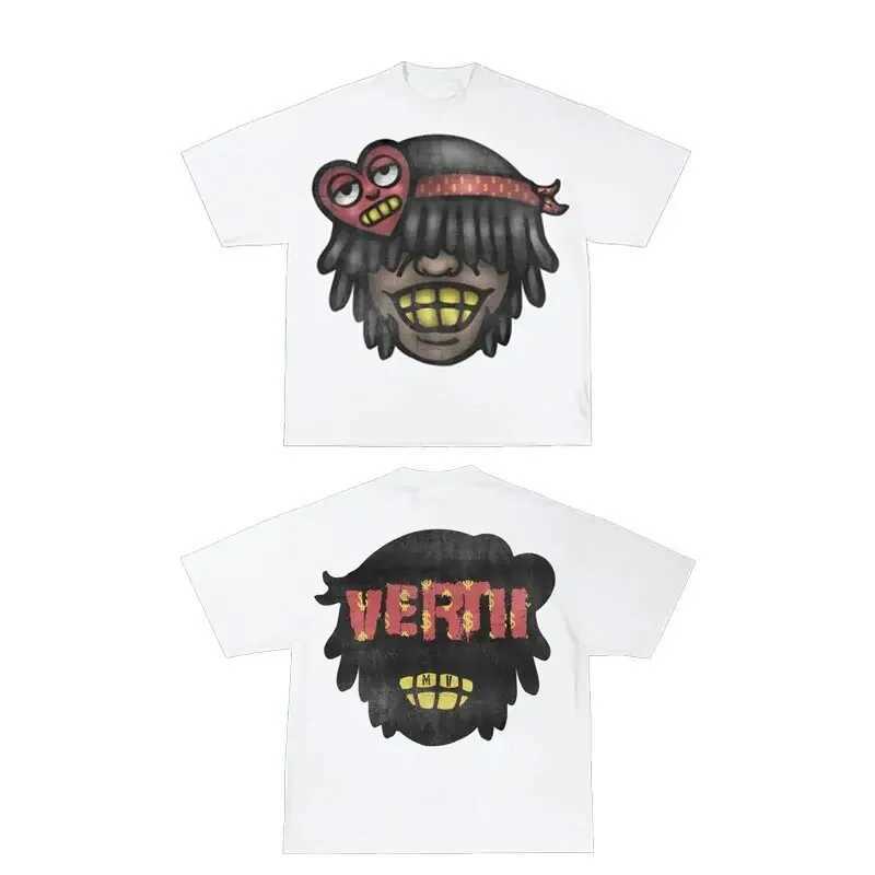 2024 Y2K mens streetwear womens cartoon graphic printed short sleeved Harajuku hip-hop trend new oversized T-shirt W250117