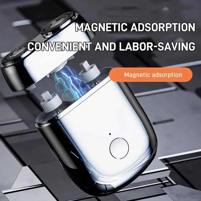 Double-headed Mini Magnetic Shaver Type-C Charging Silent Washable Electric Shaver Portable Men Women Electric Razor NewW250117