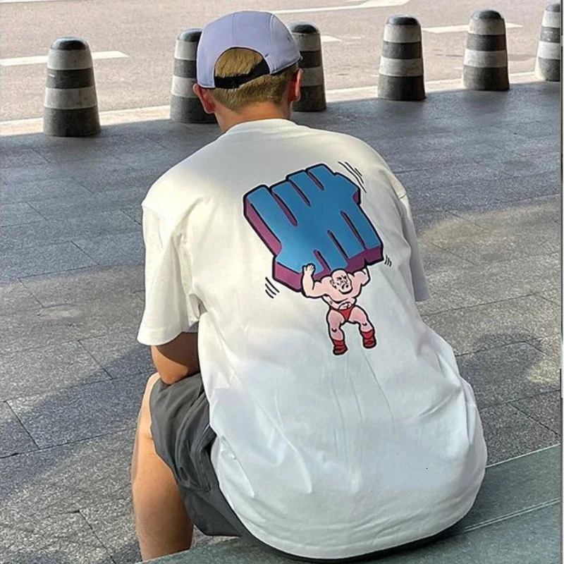 Korean High Street Personalized Printed Shortsleeved Tshirts Men and Women Summer Y2K Hiphop Loose Lazy Tops Ins 250122