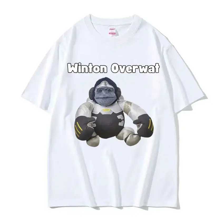 Winton Overwat Meme Funny Gaming Graphic T Shirt Fashion Gothic Humor T-shirts Men Women Oversized Cotton T-shirt Y2k Streetwear W250117
