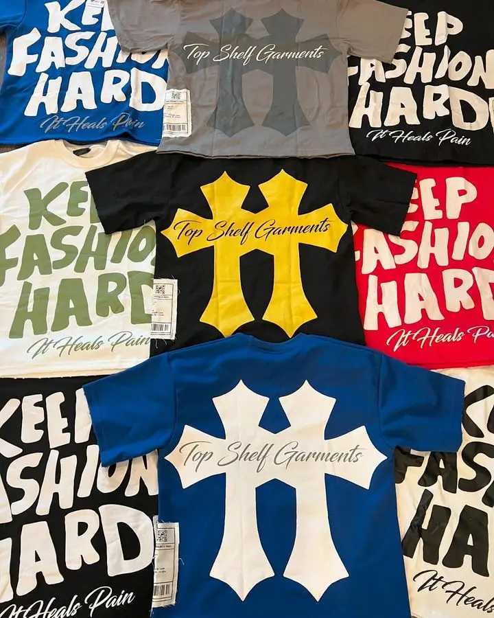 Street clothing T-shirt Y2K Gothic hip-hop letter graphic printing oversized T-shirt mens round neck cotton short sleeved top W250117