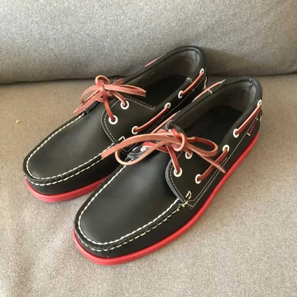 Handmade Loafers Shoes for Men Genuine Leather Moccasin Shoes Docksides Boat Shoes Men Designer Flat ShoeXJ250118
