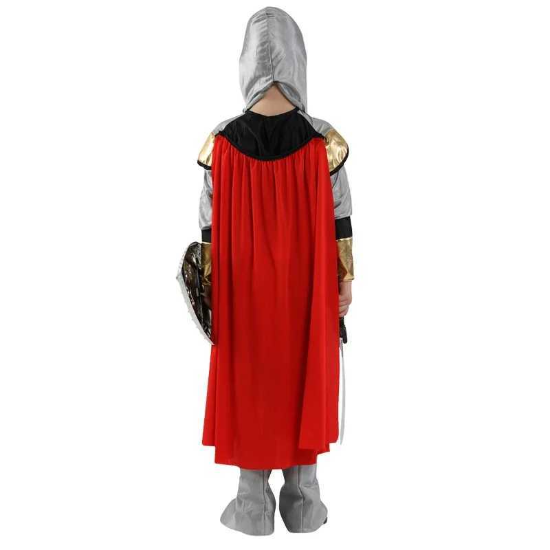 Halloween Kids Royal Warrior Knight Costumes Boys Soldier Children Medieval Roman Cosplay Carnival Party Fancy Dress No Weapons W250117