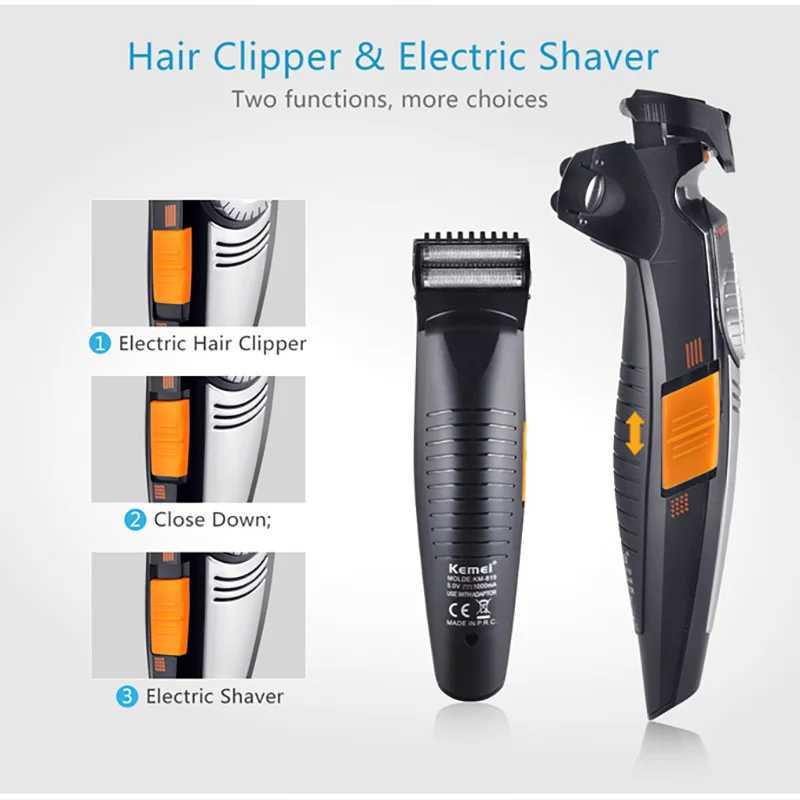 Kemei 2 in 1 Multifunction Electric Shaver and Hair Trimmer 19 Settings Cutting Length Adjustable Reciprocating Powerful RazorW250117