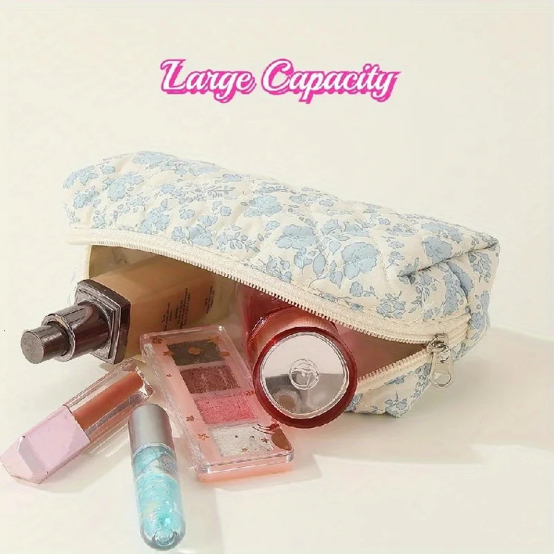 3 Pcs Classic Flower Pattern Makeup Bag Set Lightweight Versatile Carry All Cosmetic Bags250114