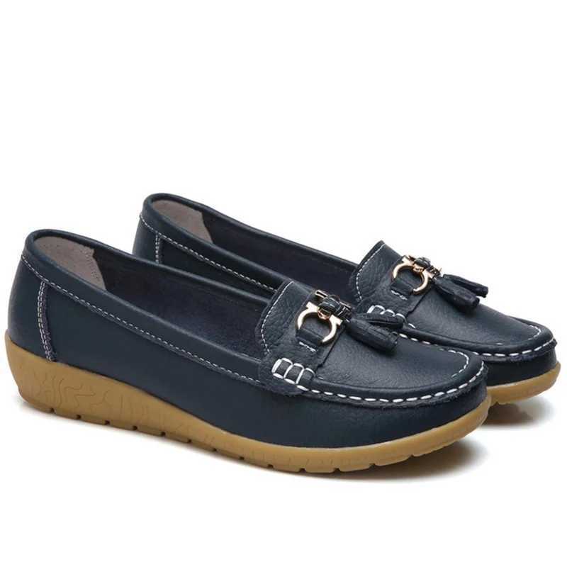 Women Flats Ballet Shoes Cut Out Leather Breathable Women Boat Shoes Ballerina Ladies Casual ShoesXJ250118