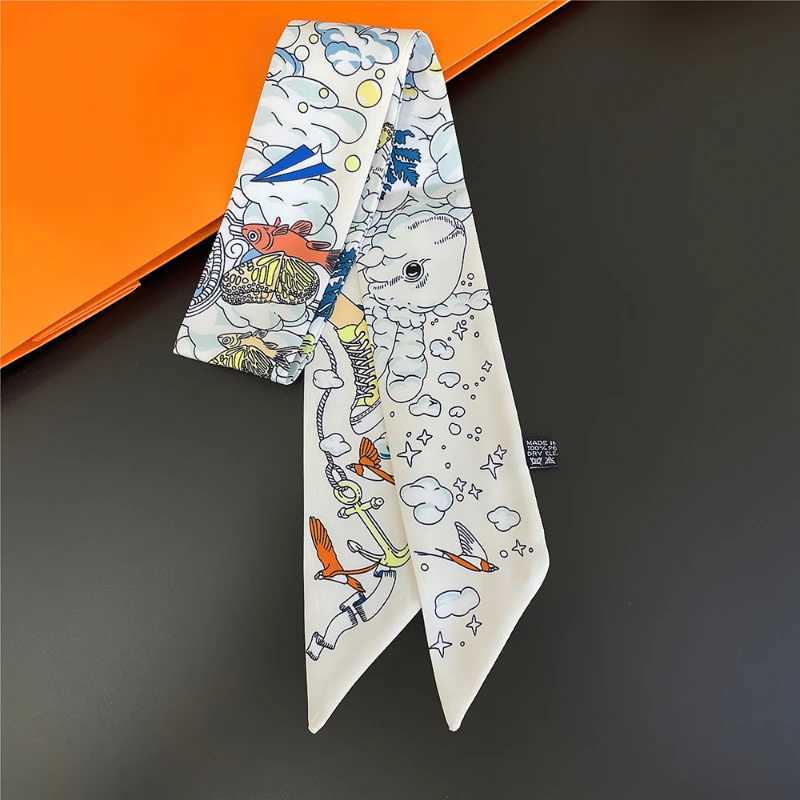 New French fashion full match Korean version Maya jungle silk scarf twill long scarf tie tied with a bag of ribbons W250118