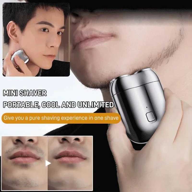 Double-headed Mini Magnetic Shaver Type-C Charging Silent Washable Electric Shaver Portable Men Women Electric Razor NewW250117