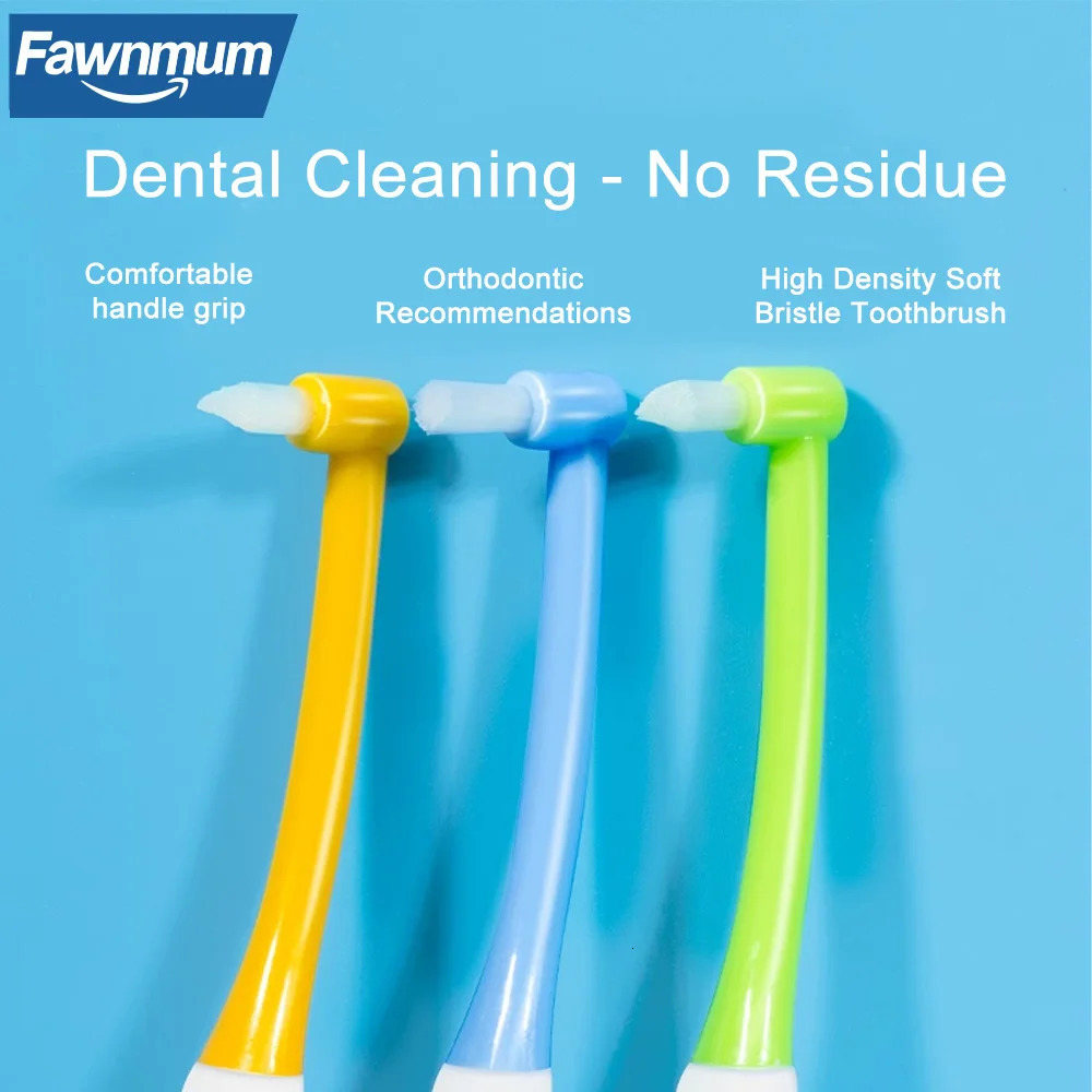 Fawnmum 1PC Dental Orthodontic Toothbrush With Pointed and Flat Head Professional Cleaning Brush Between Teeth Oral Hygiene Tool 250115