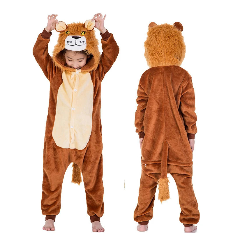 Unicorn Kigurumi Pajamas Sets Halloween Animal Cartoon Cosplay Costume Christmas Dinosaur Jumpusits for 4-12 Years Kids Pajamas 250114